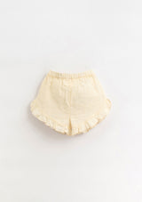 Linen shorts with elastic waist and decorative drawstring | Organic Care - PLAYUP